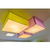 Veselé hranaté stropní světlo o rozměrech 400 x 400 x 200 mm E27