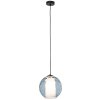 zambelis lights single pendant luminaires decorative indoor lighting sandy black metal aluminium aluminum blue dimple glass opal inside 1200x1600h