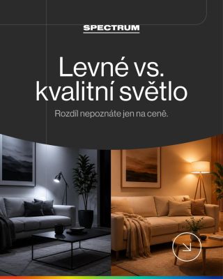 Poznejte rozdíl mezi levným a kvalitním světlem 💡 #spectrum #svetlo #design #bydleni #cesko
