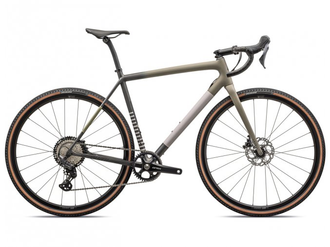 Cyklokrosové kolo Specialized Crux Comp 2024 SATIN TAUPE/SMOKE/MIDNIGHT SHADOW/METALLIC SPRUCE/CLAY 91424 51 CRUX COMP TPE SMK MNSHD