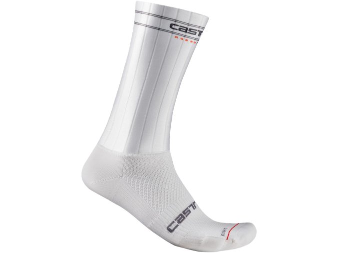 Aerodynamické cyklistické ponožky Castelli Fast Feet 3 white castelli fast feet 3 socks white