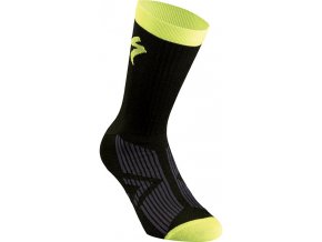 Zimní cyklistické ponožky Specialized Sl Elite Socks  Black / Neon Yellow