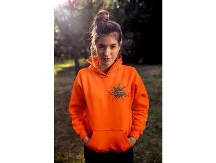 pullover hoodie mockup of a young woman with a cute messy bun hairstyle 23276