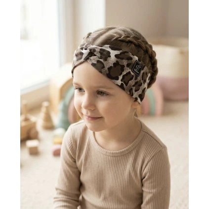 Detská čelenka - Hnedý leopard