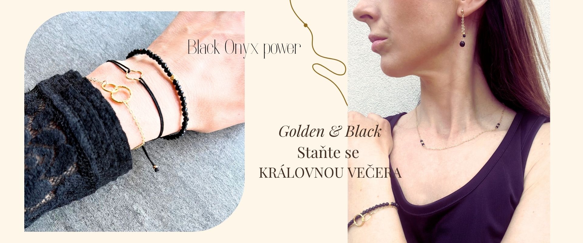 Dámské šperky Gold filled s onyxem