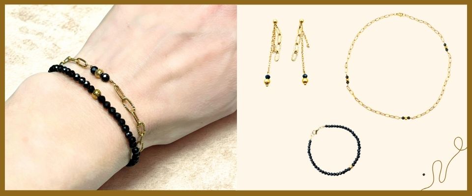 Zlaté šperky s černým onyxem