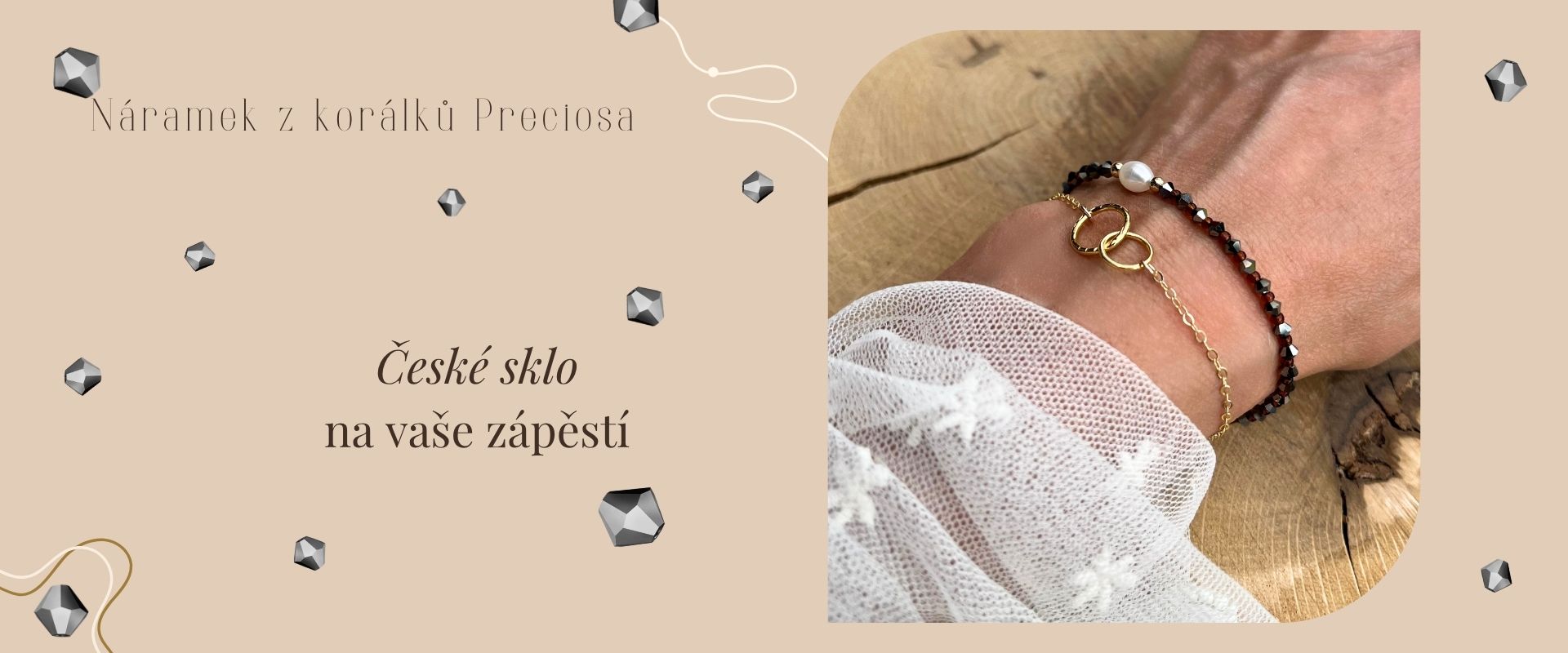 Náramek z korálků Preciosa