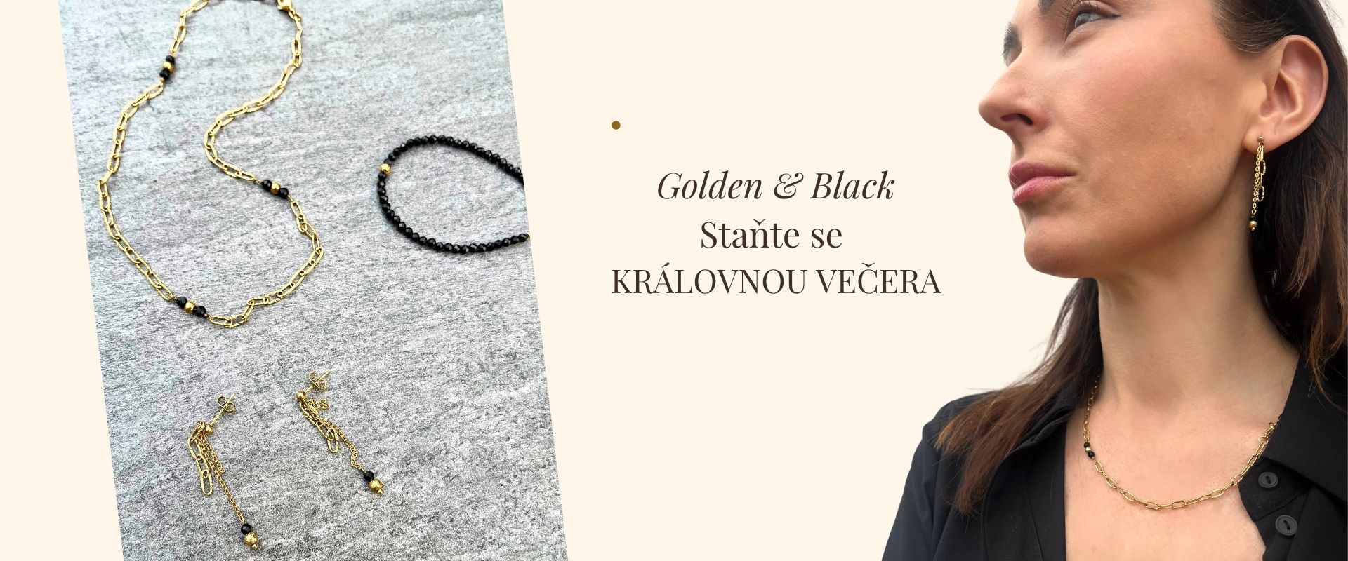 Zlaté šperky s Onyxem