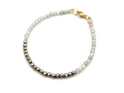 Minerální náramek pyrit labradorit