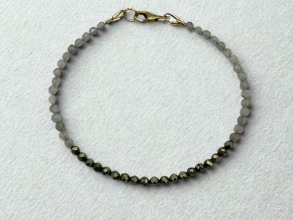 Minerální náramek pyrit labradorit