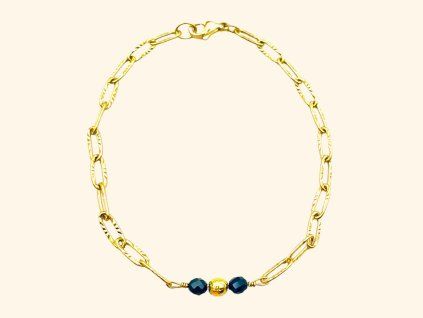 Zlatý náramek Black Onyx Power