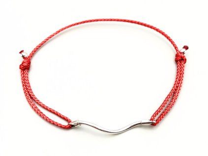 Šňůrkový náramek se stříbrnou vlnou