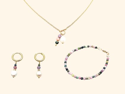 Sada zlatých šperků s turmalínem Vibrant Harmony