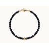 Náramek s onyxy a strukturovaným korálkem - BLACK ONYX POWER