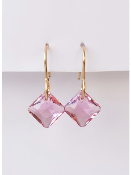 Náušnice SQUARE - Barva Růžová