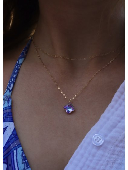 Náhrdelník SQUARE - Barva Modrofialová