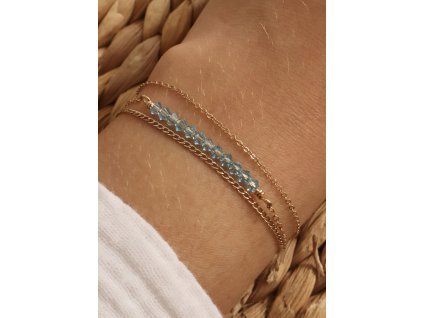 Náramek s Korálky Swarovski - Barva Modřá