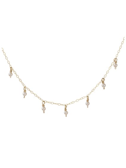 Náhrdelník Perlový Déšť - Bílý