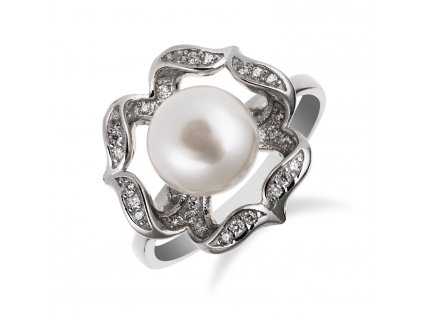 SP59R - 925 sterling silver ring with freshwater pearls