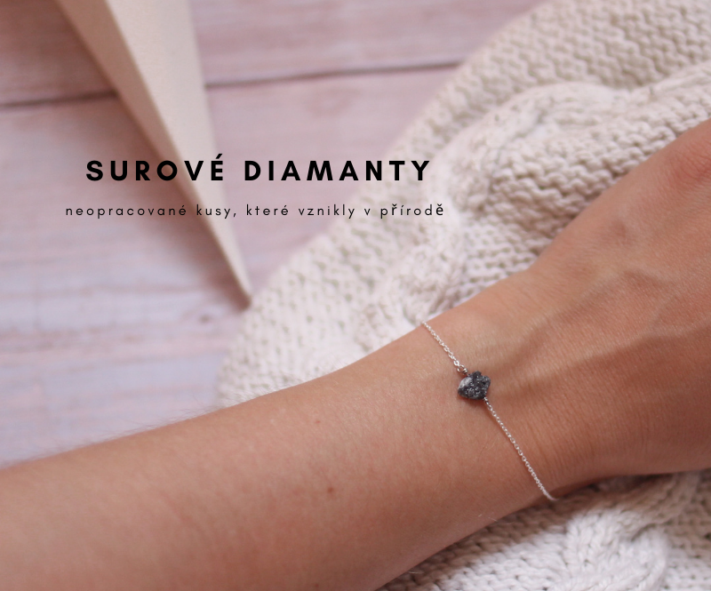Surové diamanty tak, jak byly nalezeny v přírodě