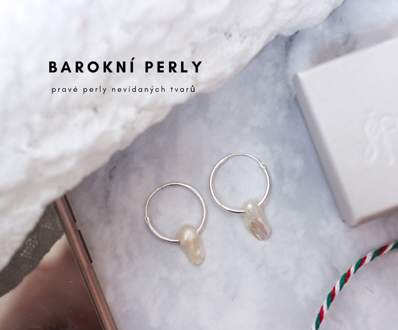 Barokní perly nepravidelného tvaru ve stříbře