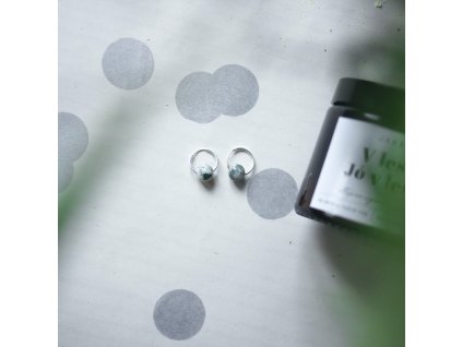 moss agate náušnice