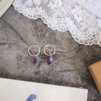 surové ametysty náušnice