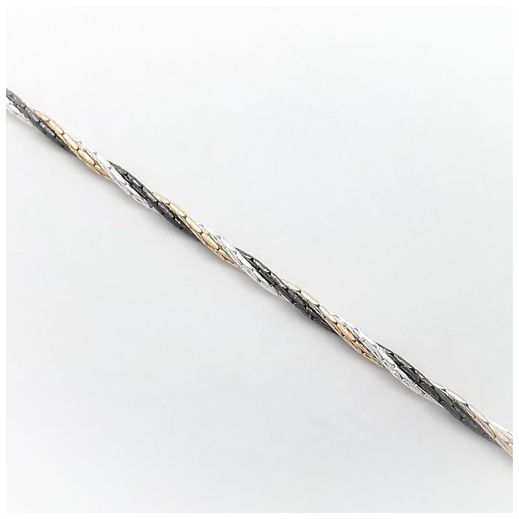 Strieborný náhrdelník „trojfarebný - točený“