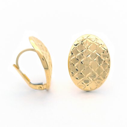 Zlaté gravírované náušnice, 2,40 g, 14k