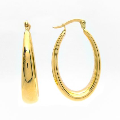 Oválne zlaté náušnice, 2,70 g, 14k