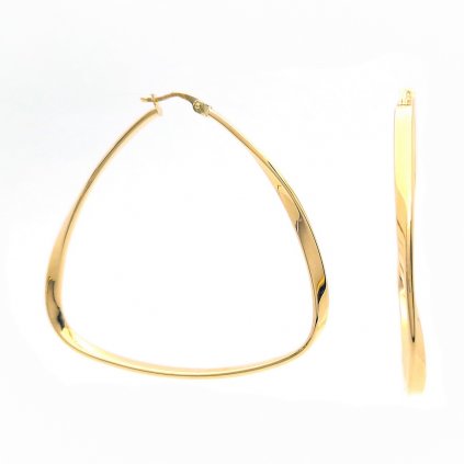 Zlaté náušnice trojuholník, 3,50 g, 14k
