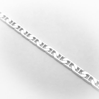 Strieborný náramok „plochý vzor“ (Dĺžka 20 cm)