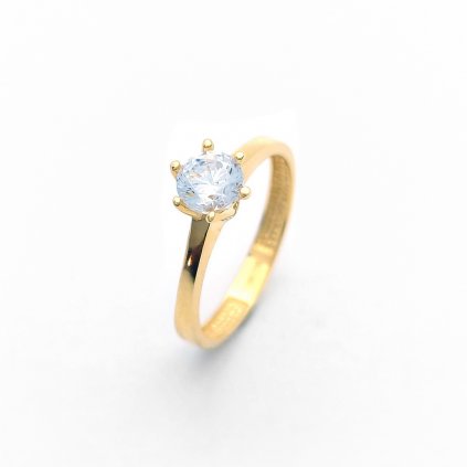 Zlatý zásnubný prsteň so zirkónom, 1,60 g, 14k