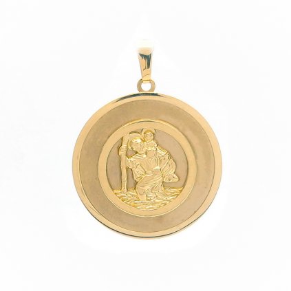 Zlatý prívesok medailón svätý Krištof, 1,95 g, 14k