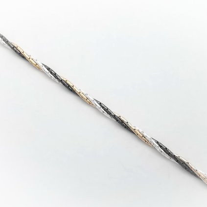 Strieborný náhrdelník „trojfarebný - točený“