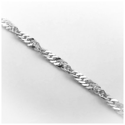 Strieborný točený náramok „Singapur 060“