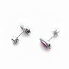 Strieborné náušnice s ružovým kamienkom
