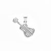 Strieborný prívesok gitara s kamienkami
