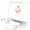 Prívesok gravírované srdiečko z ružového zlata, 0,55 g, 14k