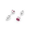 Strieborné náušnice s ružovým kamienkom