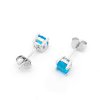 Strieborné náušnice s modrým kamienkom