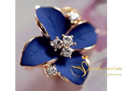 Nádherné náušnice ve tvaru květu. Modrá barva