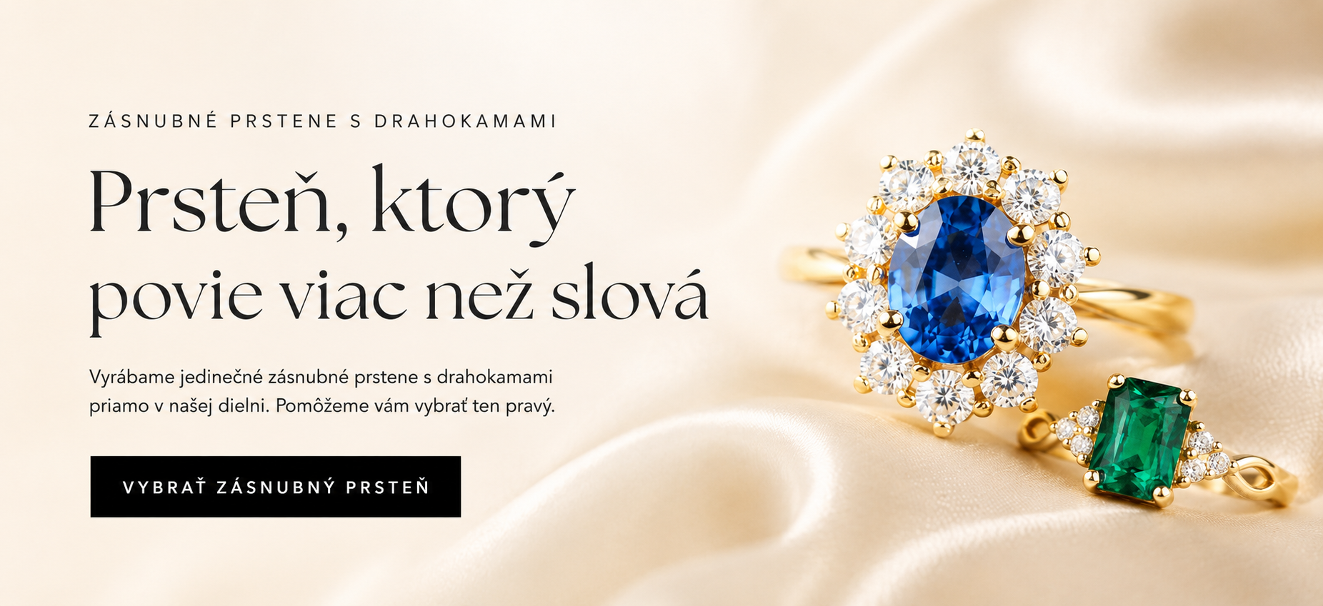 Zásnubné prstene s drahokamami od zlatníkov Šperkovnica