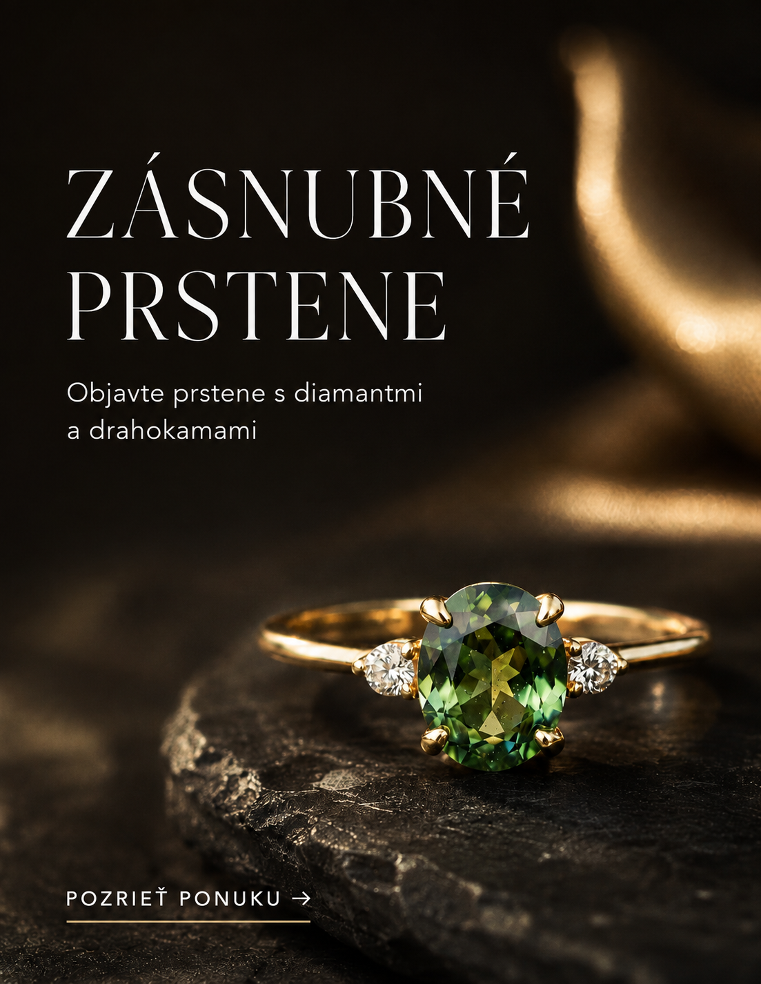 Zásnubné prstene s diamantmi a drahokamami