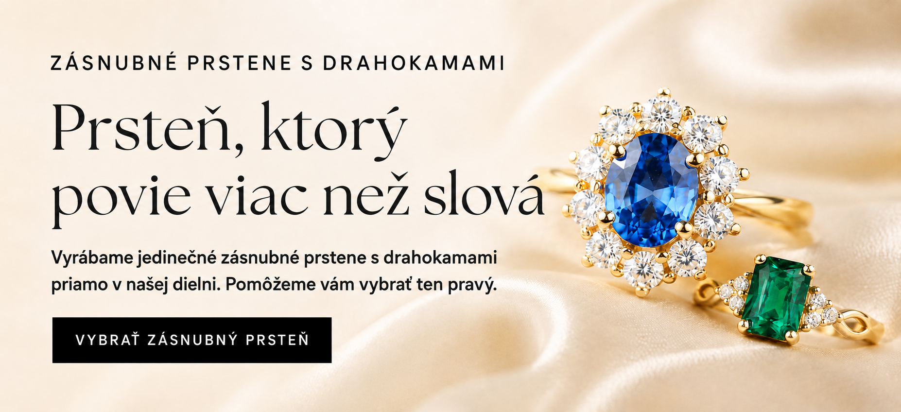 Zásnubné prstene s drahokamami od zlatníkov Šperkovnica