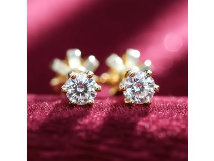 Zlaté diamantové náušnice ďobky