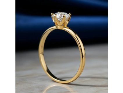 Zlatý diamantový prsteň prírodný 0,5ct