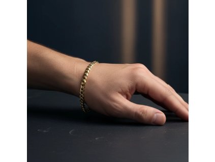 Zlatý pánsky náramok 5mm 22cm