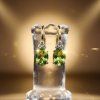 Zlate nausnicky turmalin diamant