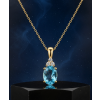 zlatý prívesok akvamarín diamant